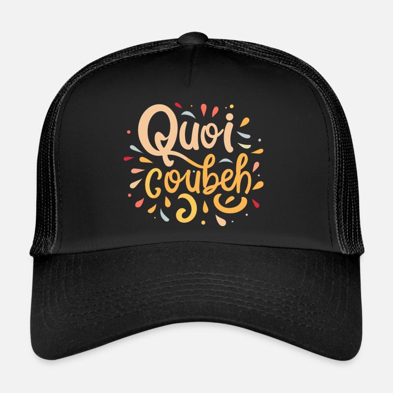 Quoicoubeh - Casquette trucker  - noir/noir