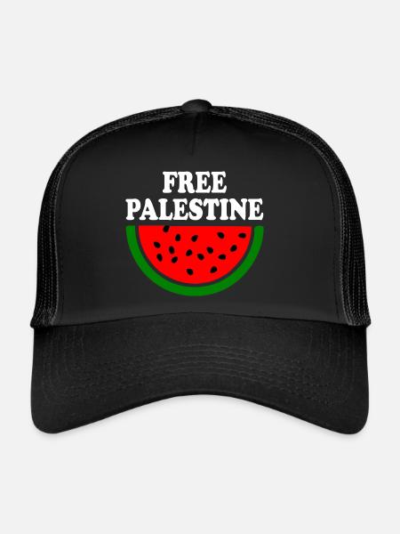 Free palestine Melon pastèque - Casquette trucker  - noir/noir - Devant