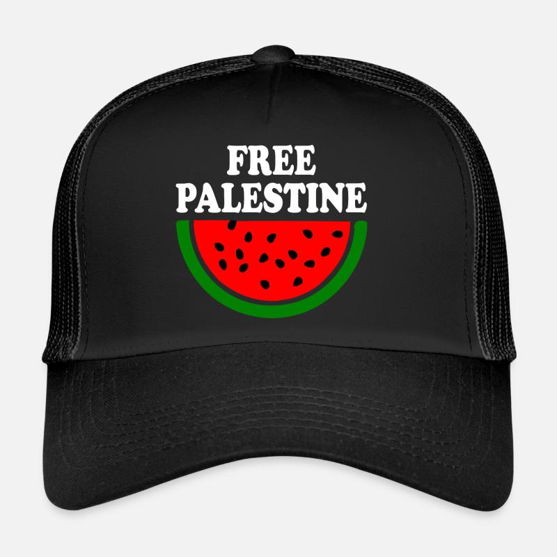 Free palestine Wassermelone melone - Trucker Cap - Schwarz/Schwarz