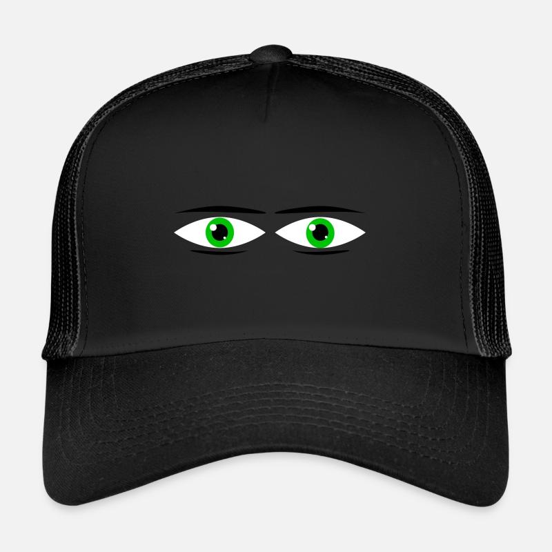 Paire d’yeux verts Casquette trucker 
