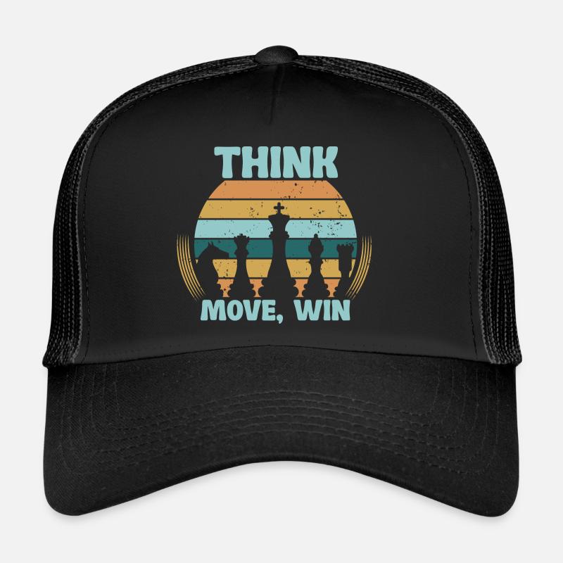 Échecs, Penser, Bouger, Gagner, Club des Maîtres d’Échecs Casquette trucker 