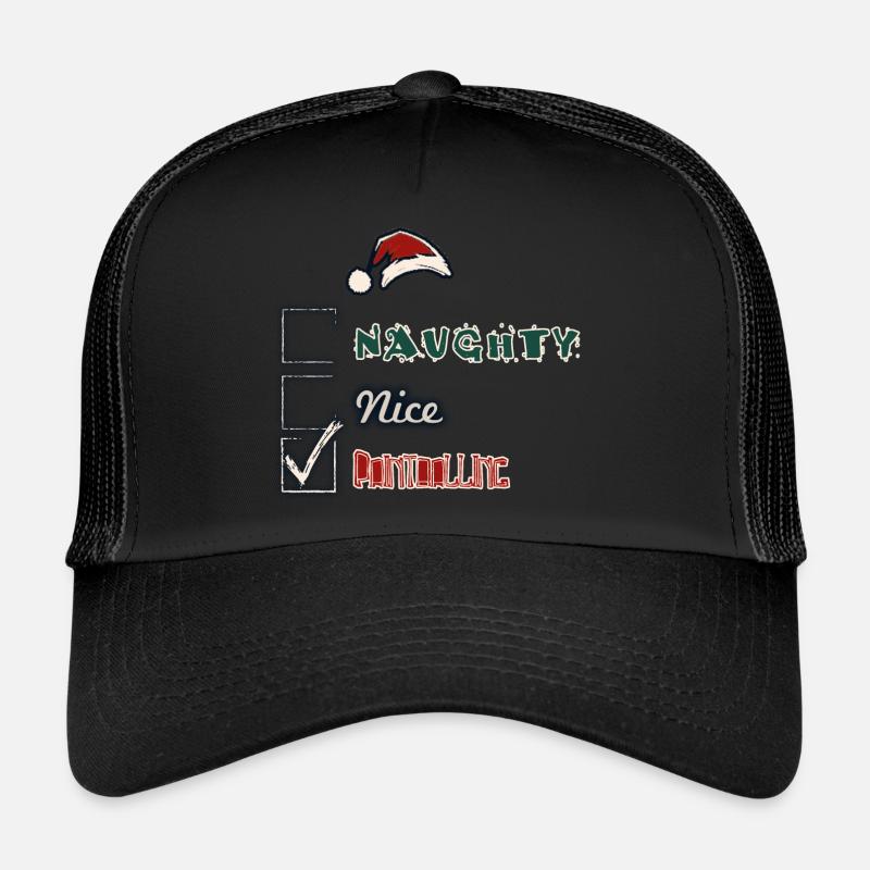 Weihnachtsmann-Frechheitsliste mit Paintball als Option Trucker Cap