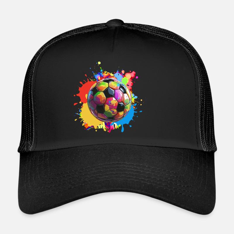 Fußball, Graffiti, bunt, Malerei, splash Trucker Cap