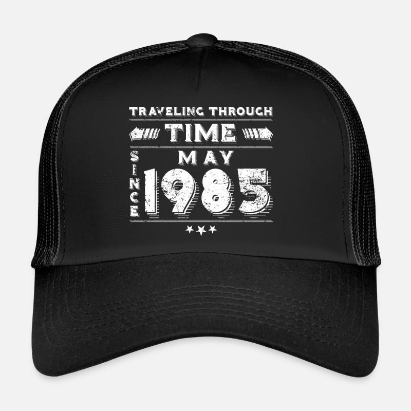 Conception d'anniversaire de voyage dans le temps vintage mai 1985 Casquette trucker 