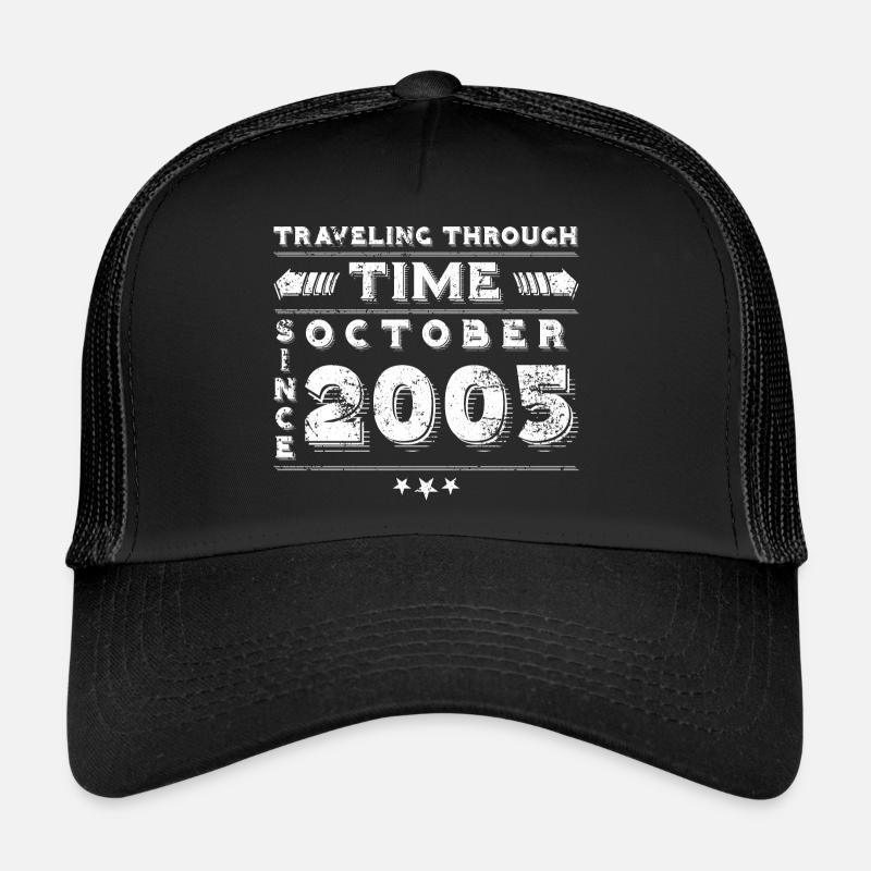 Conception d'anniversaire de voyage dans le temps vintage octobre 2005 Casquette trucker 