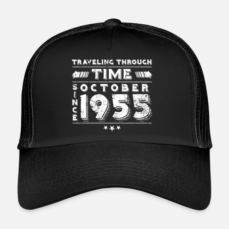 Conception d'anniversaire de voyage dans le temps vintage octobre 1955 Casquette trucker 