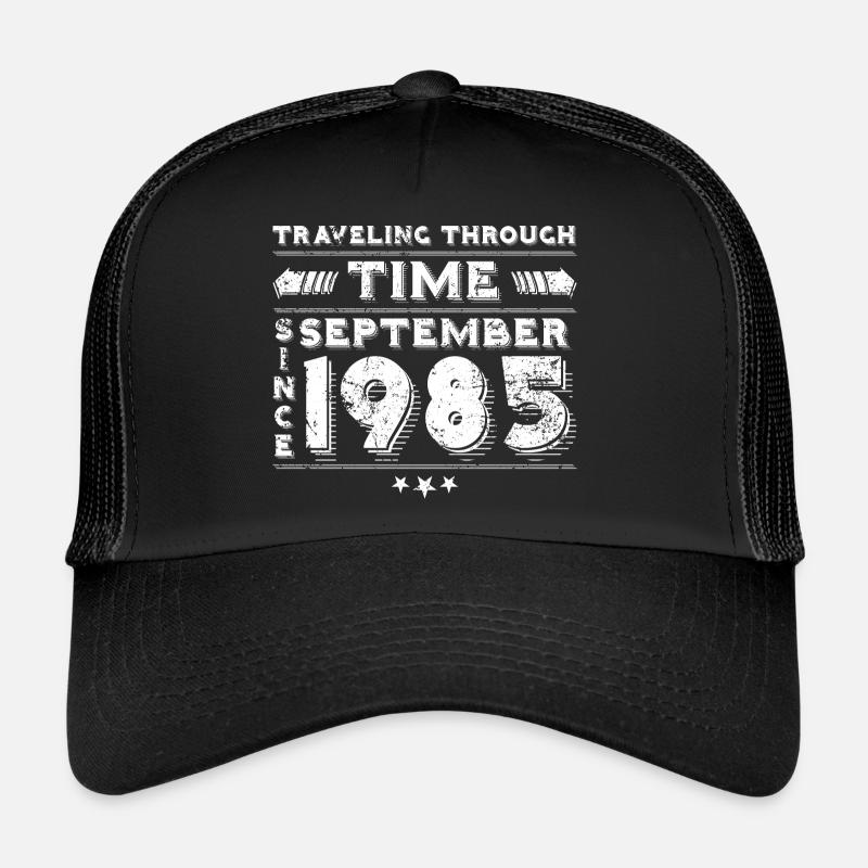 Conception d'anniversaire de voyage dans le temps vintage septembre 198 Casquette trucker 