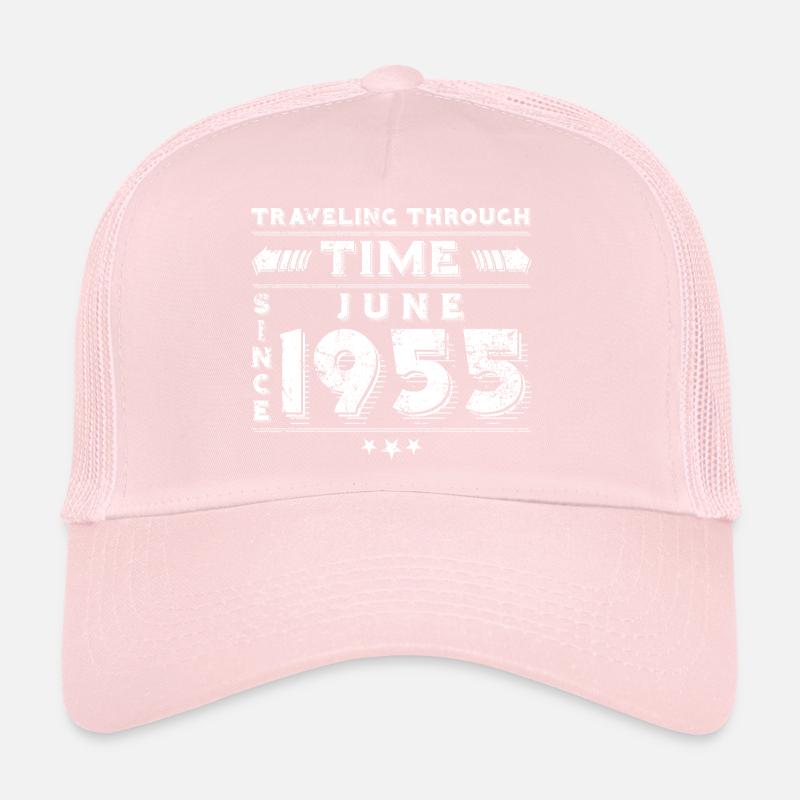 Conception d'anniversaire de voyage dans le temps vintage juin 1955 Casquette trucker 