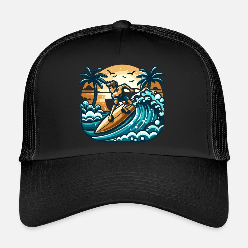 Surfers in action - Trucker Cap - black/black