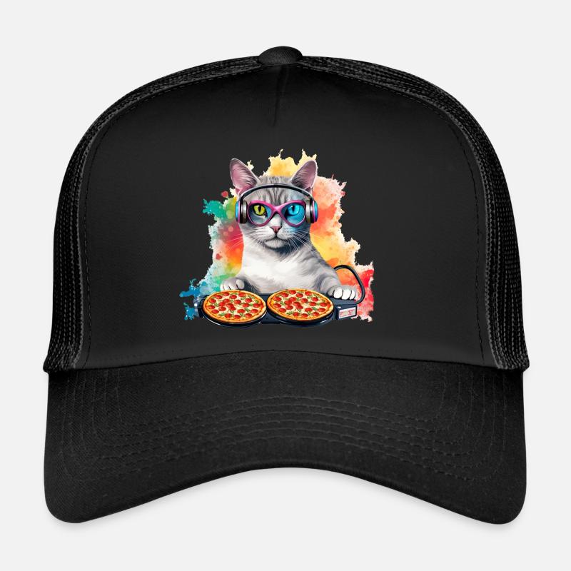 Disque Jockey Pizza Chat de l’Espace - Interstellaire Casquette trucker 