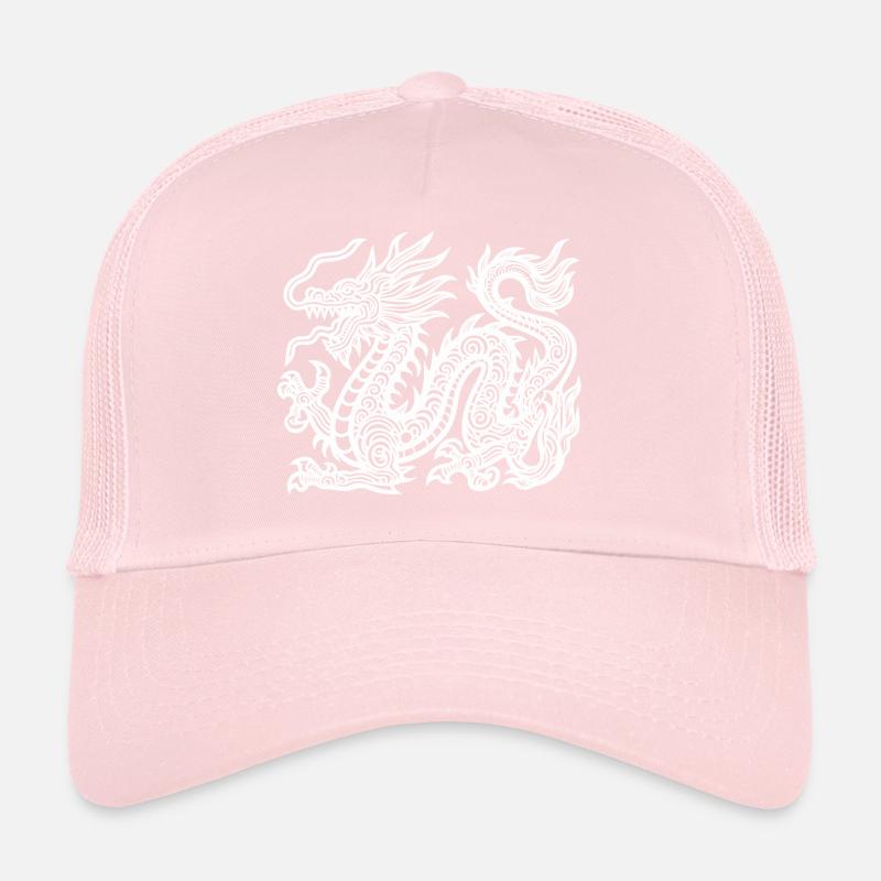 Dragon chinois blanc Casquette trucker 