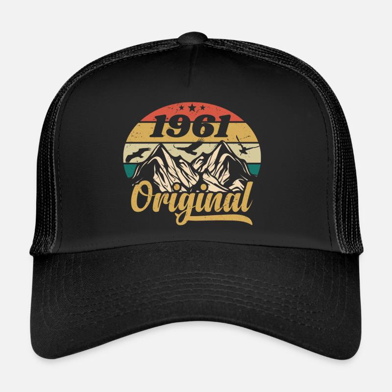 Original 1961 Vintage Geburtstagsgeschenk 1961 - Trucker Cap - Schwarz/Schwarz