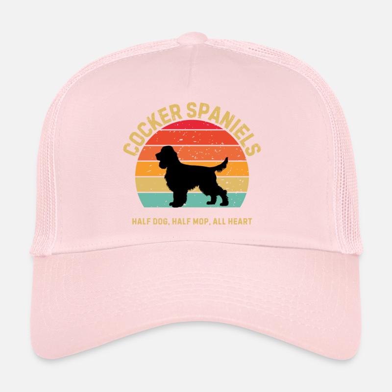 Cocker Spaniels Retro Sunset Trucker Cap