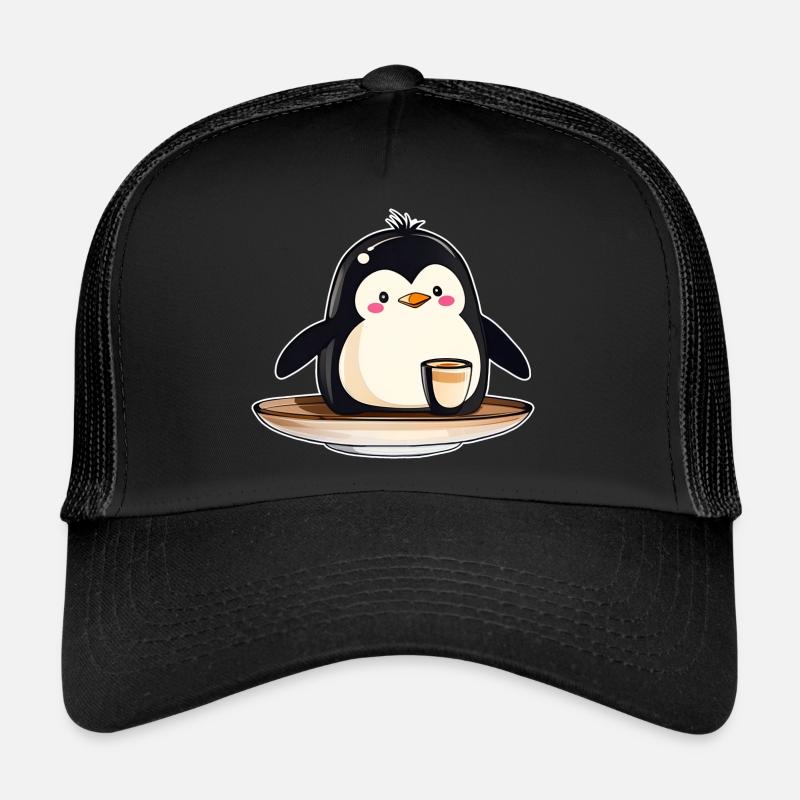 Niedlicher Pinguin mit Kaffee III Trucker Cap