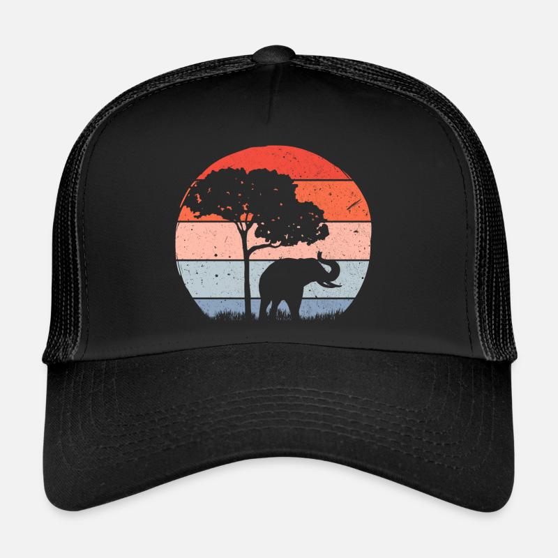 Éléphant Faune - Casquette trucker  - noir/noir