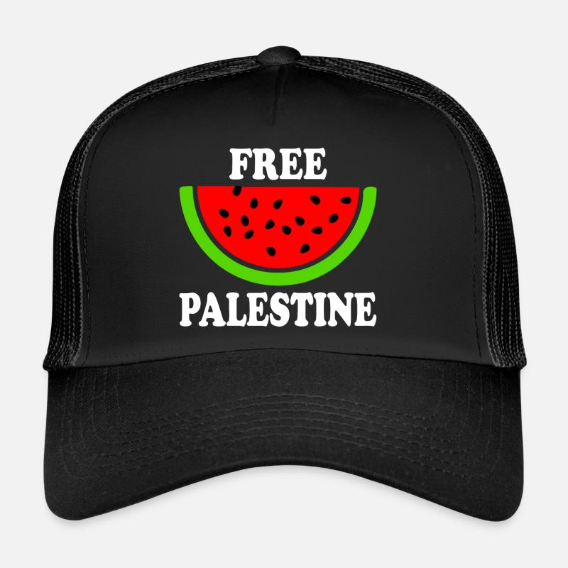 Palestine libre - melon pastèque - Casquette trucker  - noir/noir