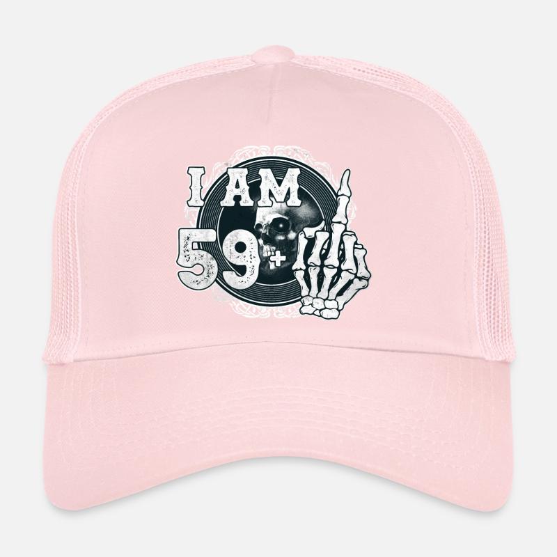 I'm 59 plus 1 middle finger Skull funny 60th Trucker Cap