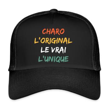 L'original le vrai l'unique charo - Casquette trucker  - noir/noir - Devant