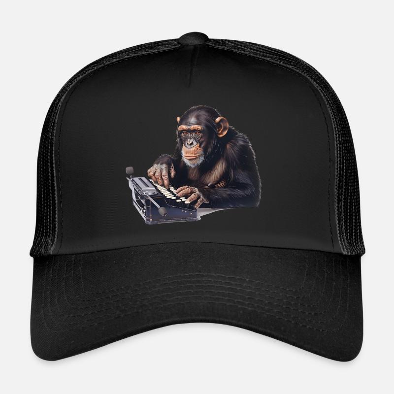Das Infinite-Monkey-Theorem, ein Gedankenabenteuer - Trucker Cap - Schwarz/Schwarz