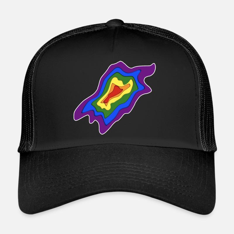 Drapeau arc-en-ciel de style Papercut Casquette trucker 