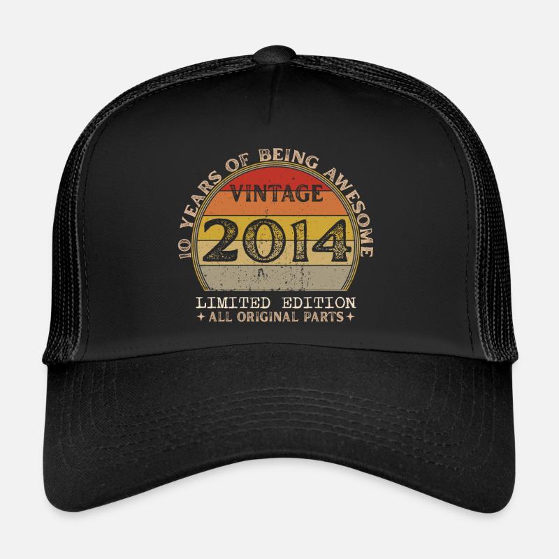 Né en 2014 - Vintage 2014 Anniversaire Rétro Casquette trucker 