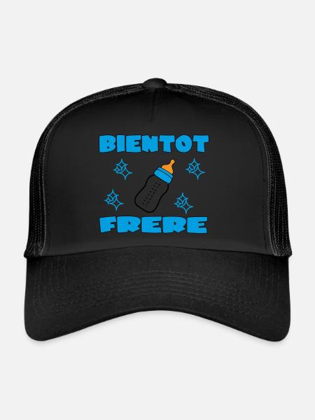 BIENTOT FRERE - Casquette trucker  - noir/noir - Devant
