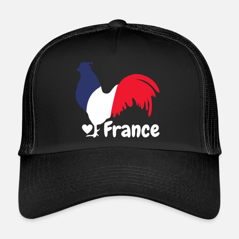 French rooster blue white red Trucker Cap