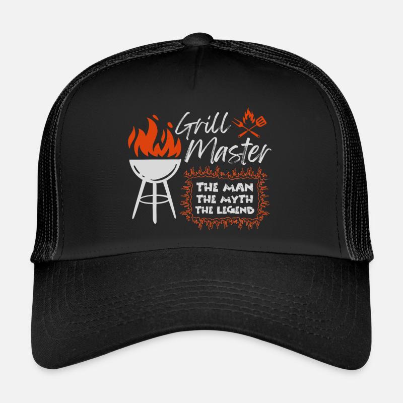Grill Master BBQ Dad Father's Day Man Myth Legend Trucker Cap