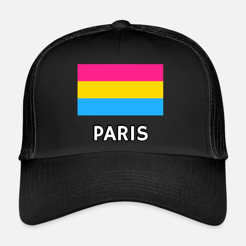 Pan Pride Drapeau Paris - Casquette trucker  - noir/noir
