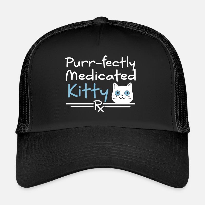 Apotheke Katze - Trucker Cap - Schwarz/Schwarz