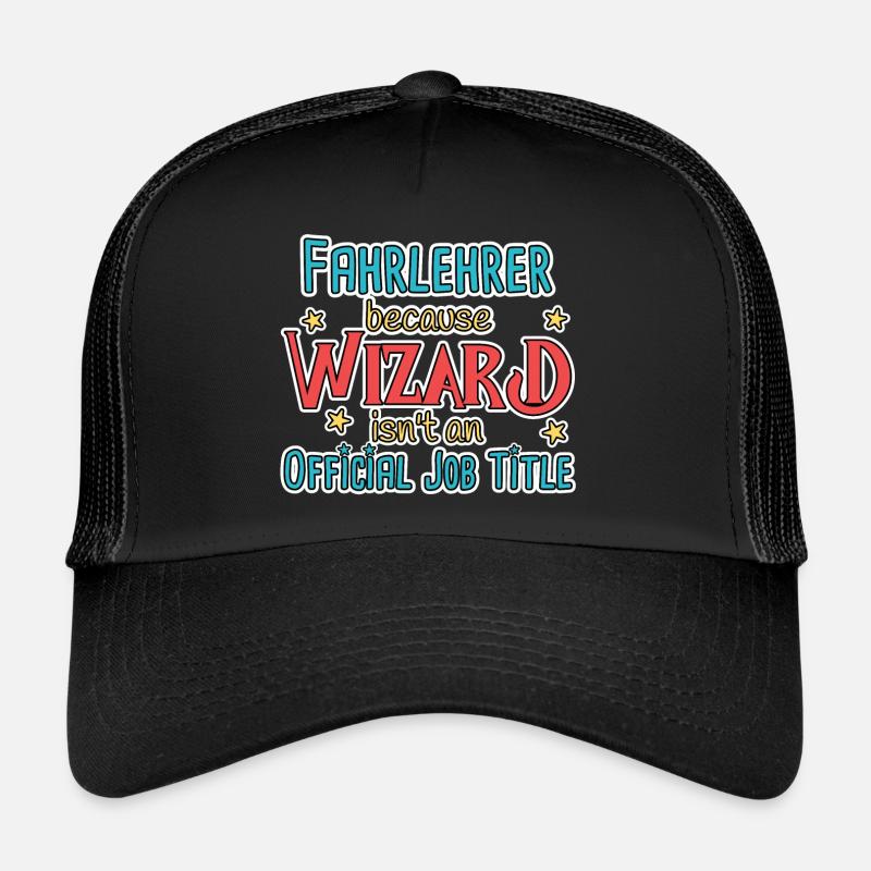 Instructeur de conduite Wizard Auto-école - Casquette trucker  - noir/noir