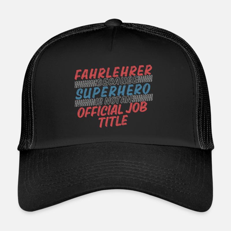 Instructeur de conduite Superhero Auto-école - Casquette trucker  - noir/noir