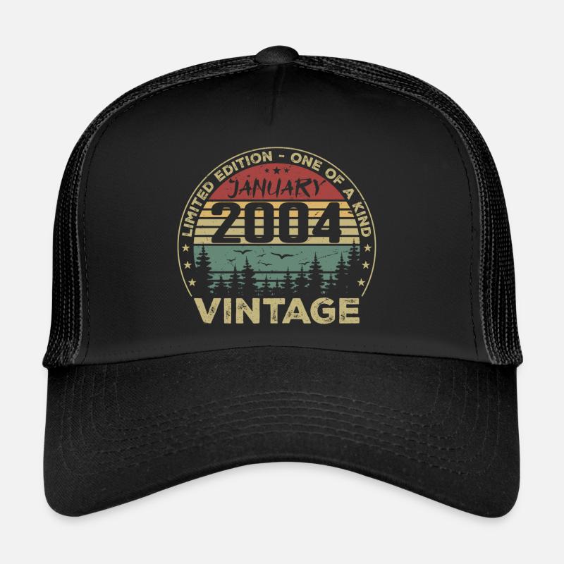 Vintage Janvier 2004 Anniversaire Janvier 2004 Casquette trucker 