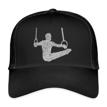 Gymnastics Gymnastics Ring Gymnastics Fingerprint Boys - Trucker Cap - black/black - Front