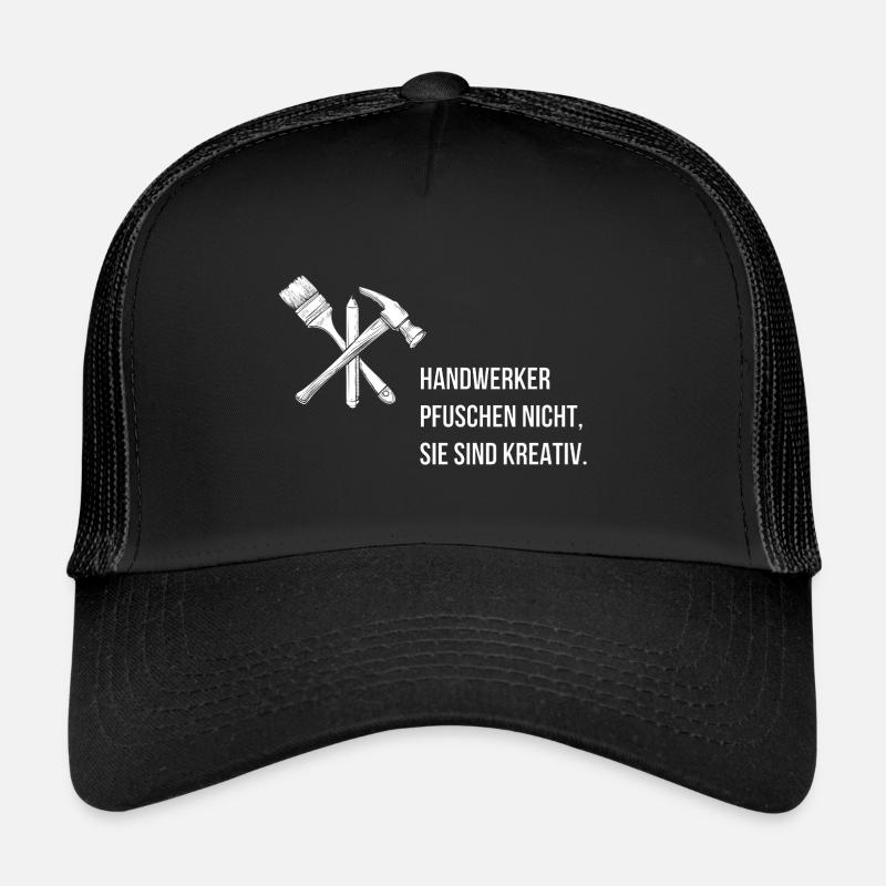 Les artisans ne se trompent pas, ils sont créatifs. - Casquette trucker  - noir/noir