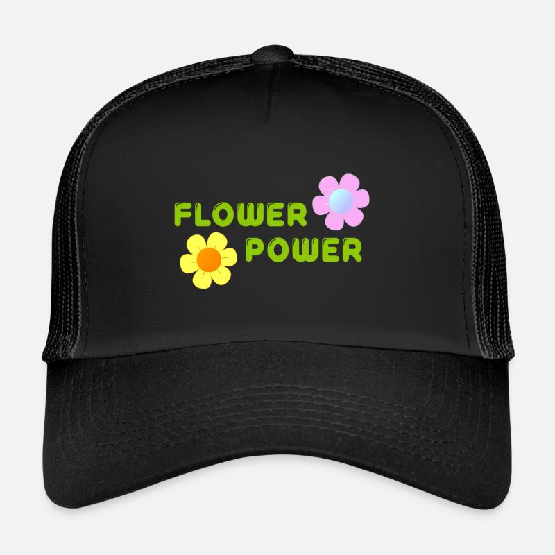FLOWER POWER - Trucker Cap - black/black