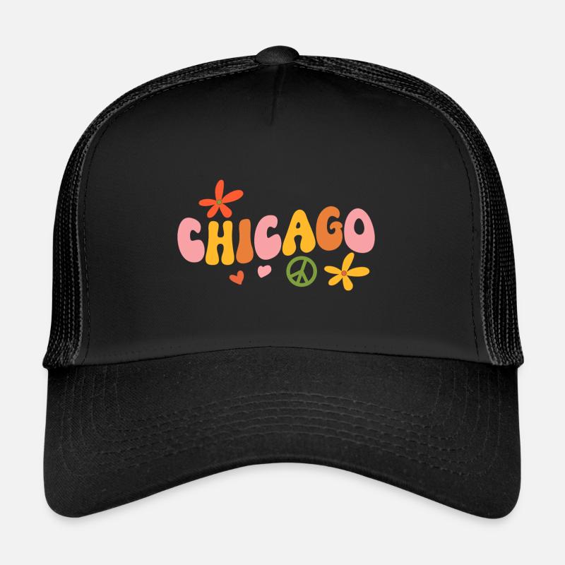 Hippie des années 70 à Chicago Casquette trucker 