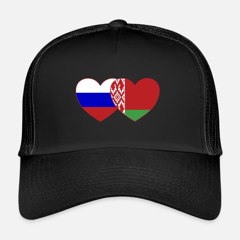 Russie Biélorussie Drapeau Cœur Casquette trucker 