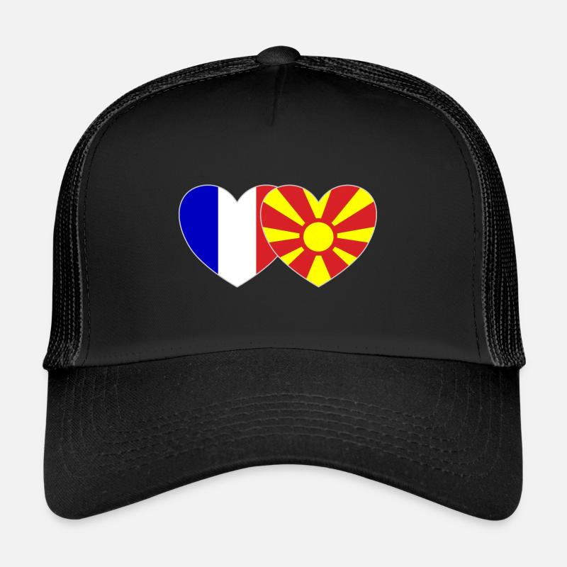 France Macédoine Drapeau Coeur Casquette trucker 