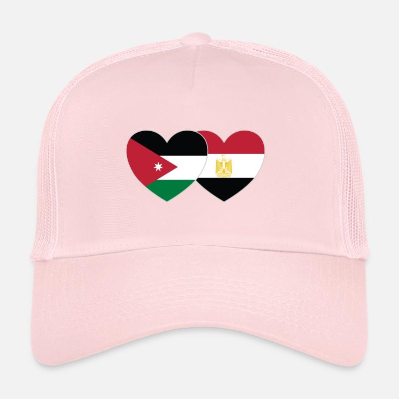 Jordanie Egypte Drapeau Coeur Casquette trucker 