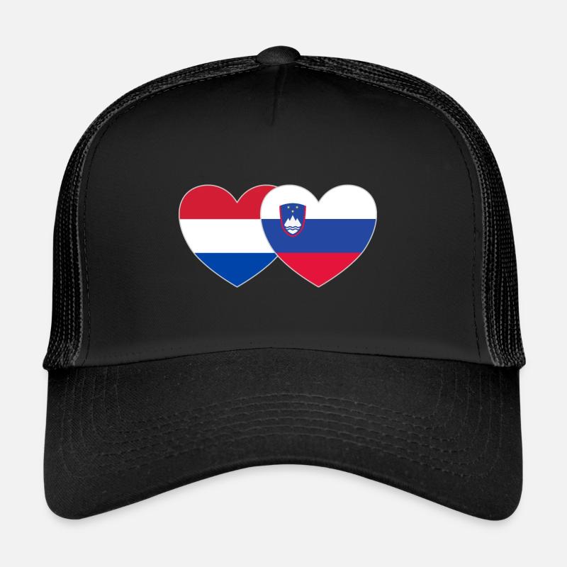 Hollande Slovénie Drapeau Cœur Casquette trucker 