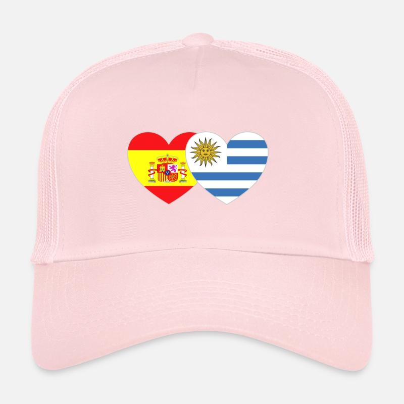 Spanien Uruguay Flagge Herz Trucker Cap