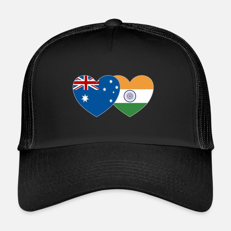 Neuseeland Indien Flagge Herz Trucker Cap
