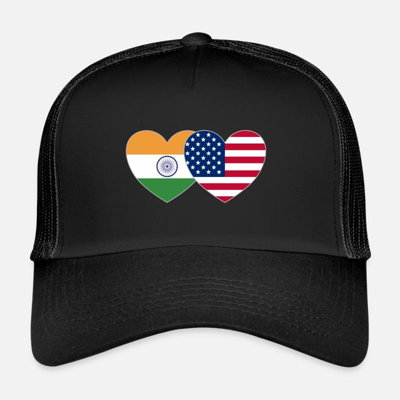 Inde Usa Flag Heart Casquette trucker 