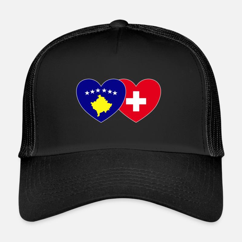Kosovo Schweiz Flagge Trucker Cap