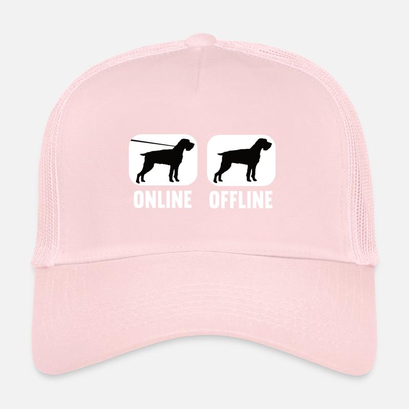 Online Offline German Wirehaired Hunting Dog Trucker Cap