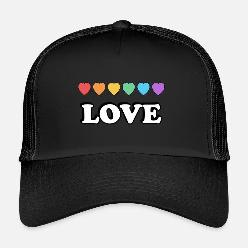 Coeurs arc-en-ciel d’amour Casquette trucker 