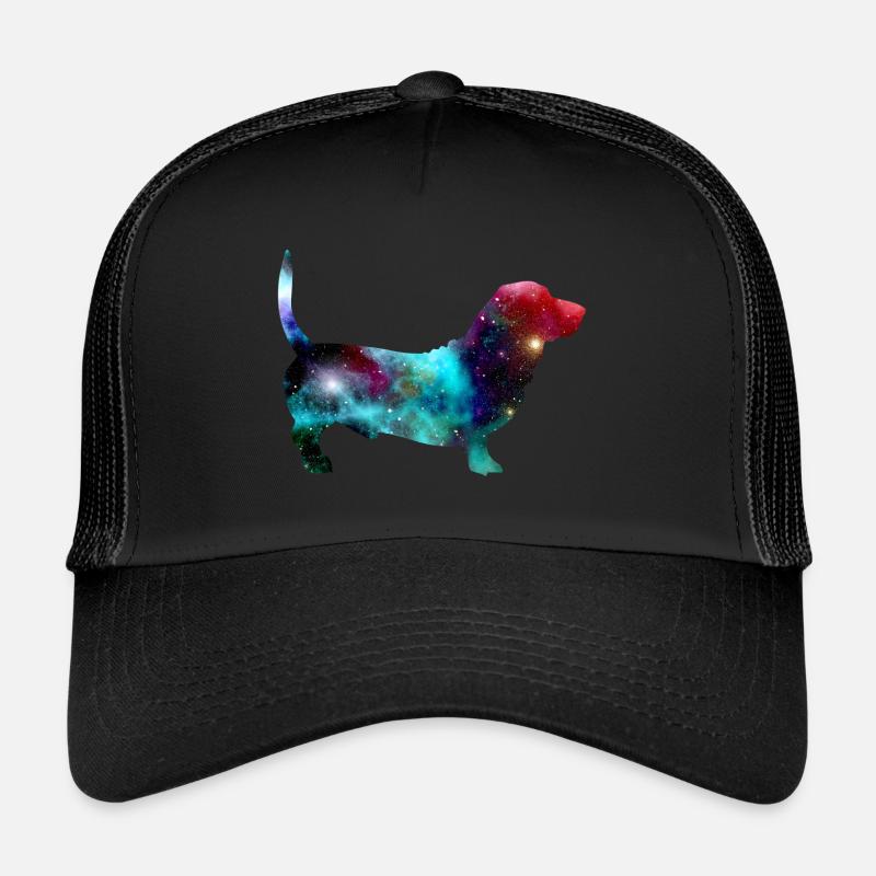 Hund Weltall - Trucker Cap - Schwarz/Schwarz