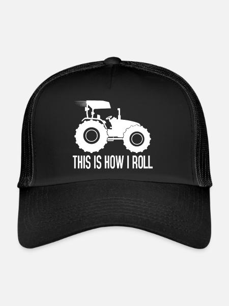 Lustiger Traktor Spruch - Trucker Cap - Schwarz/Schwarz