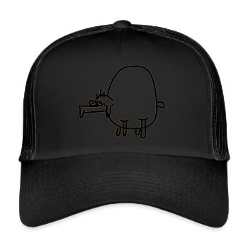 Guenther the sheep - Trucker Cap - black/black - Front